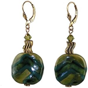 Green Earrings - Kazuri Earrings