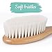 4 Piece Wooden Baby Hair Brush and Comb Set - Natural Soft Goat Bristles | Wood Bristles for Massage | Helps to Prevent or Cradle Cap - for Newborns and Toddlers | Perfect Baby Shower & Registry Gift