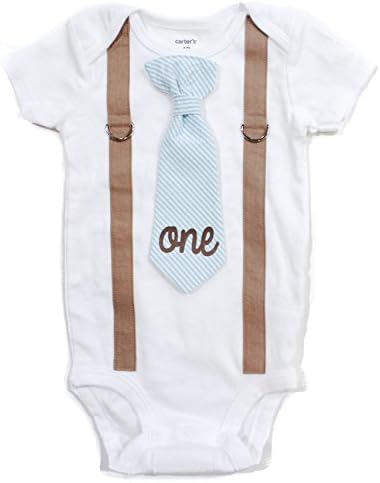 Cuddle Sleep Dream Baby Boy 1st Birthday Outfit Cake Smash Bodysuit with Tie and Suspenders Birthday Shirt