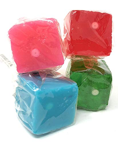 Hard Candy Cube Lollipop Suckers: Individually Wrapped Flavored Sucker Pack by Espeez for Candy Buffet, Weddings, Decorations - Old Fashioned Square Party Pops in Bulk - Assorted Flavors, 48 Count