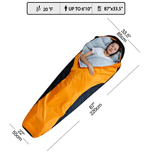 FARLAND Sleeping Bag 0 Degree to 20 Fahrenheit for 4 Seasons Envelope Mummy and Double Lightweight Portable Waterproof for Adults & Kids,Perfect for Traveling,Hiking and Outdoor Activities - Thumbnail 4
