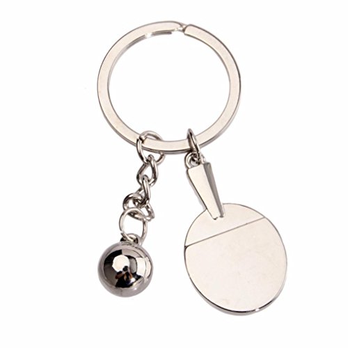 SUPPION Pingpong Paddle Key Chain Metal Keychain Novelty Bag Trinket