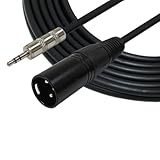 GLS Audio 6ft Cable 1/8" TRS Stereo to XLR Male - 6' Cables 3.5mm (Mini) to XLR-M Cord for iPhone, iPod, Computer, and more - Single