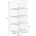 Rolling Stackable Storage Bin, Modern 4 Tiers Basket with Pre-Installed Casters, Utility Storage Organizer for Pantry, Closets, Bedrooms (Gray)