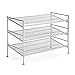 Seville Classics Multi Level Shoe Rack Sturdy Freestanding Shelf for Bedroom, Closet, Entryway, Stackable Durable Metal Home Storage, 3- Tier, 12-Pair Adjustable, Satin Pewter Mesh 1 Piece