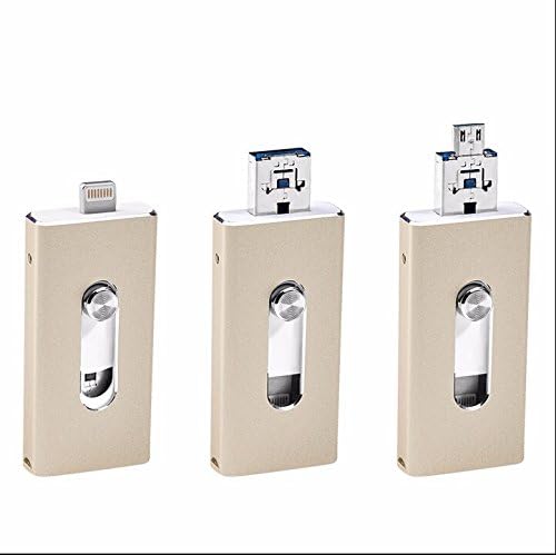 CGC 32GB USB Flash Drive i-Flash U-Disk Memory Stick Pen Drive for Computer, iPhone &amp; iPad Series and Android Cell Phone Series (Gold)