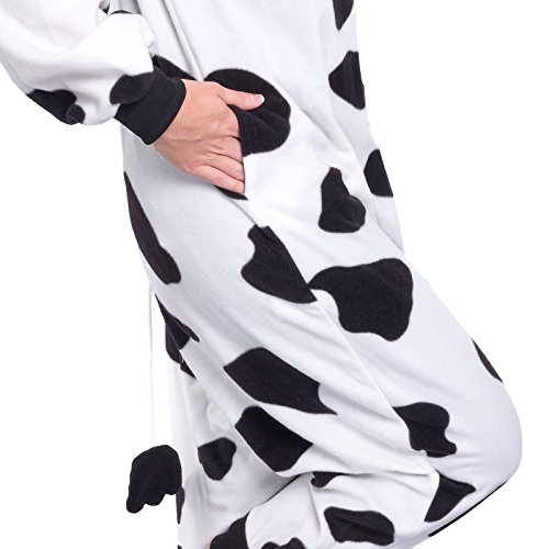 Silver Lilly Unisex Adult Pajamas - Plush One Piece Cosplay Cow Animal Costume - Image 4