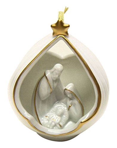 Atd 33265 3.5" nativity scene ornament with gold c…