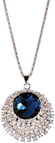 Jofook- Clearance Sale Hot Women Rhinestone Crystal Wedding Necklace Gold (blue010)