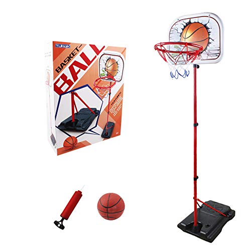 WISHTIME Mini Kids Basketball Hoop Toy - Height Adjustable Portable Toddler Basketball System with Sturdy Base, Ball and Pump for Kids, Toddlers Indoor and Outdoor - Thumbnail 6
