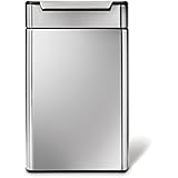 simplehuman Rectangular Touch-Bar Trash Can Recycler, Stainless Steel, 48 L / 12.6 Gal