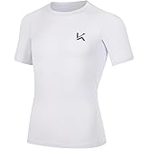 Konrunppy Boys Compression Shirts Short Sleeve Youth Kids Football Basketball Undershirt Qucik Dry Athletic Workout T-Shirt