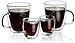 Hudson Essentials Double Wall Insulated Glass Coffee Mug 12 oz and Espresso Cup 2.5 oz - Set of 4