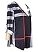 Womens Loose Chiffon Tartan Check Blouse Plaid V Neck Shirt Tops (S, Black)