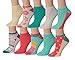 Tipi Toe Women's 20 Pairs Colorful Patterned Low Cut/No Show Socks (NS87-88)