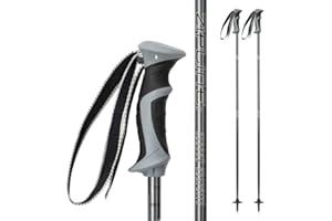 ZIPLINE SKI Zipline Lollipop 14.0 Graphite Carbon Composite Ski Poles – Lightweight, Durable, All-Mountain – Ergonomic Grip, Vibration Dampening, Ideal for Groomers and Freestyle. Choice of Skiers