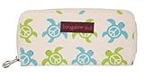 Bungalow360 Women's Canvas Large Zip-Around Wallet (Sea Turtle)