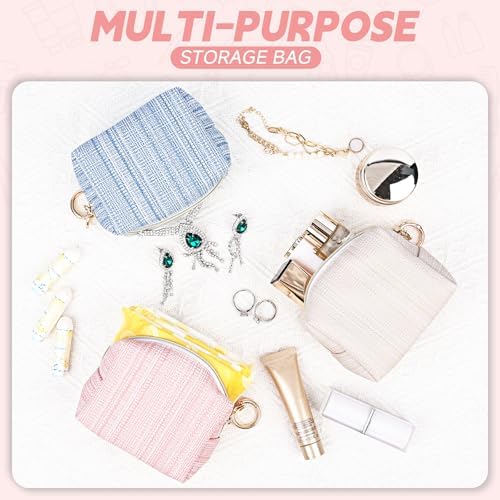 11*8,5*5,5cm Mini Maquinha de Maquilhagem para Raparigas Mulheres Pequenas Maquinhas de Maquilhagem Organizador de PU Cosmética Bolsa de Higiene portátil de viagem Estojo de Maquilhagem Presente de Aniversário (Azul)