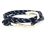 VIRGINSTONE Gold Plated Fish Hook Bracelets on Colorful Nylon Ropes
