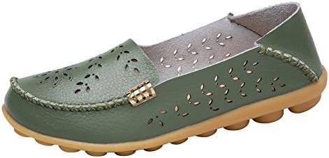 Alicegana Women's Casual Leather Natural Comfortable Driving Fashion Summer Breathable Nurse Walking Flat Loafer Ladies Shoes