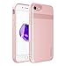 iPhone 7 Case, ZUSLAB [ SLIDE ARMOR ] Card Holder Hidden Wallet, Hybrid Dual Layer ShockProof Protective bumper for Apple iPhone 7 2016 Card Slot Cover (Rose Gold)