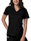 Adar Pop-Stretch Junior Fit Taskwear Tab-Waist Crossover Top