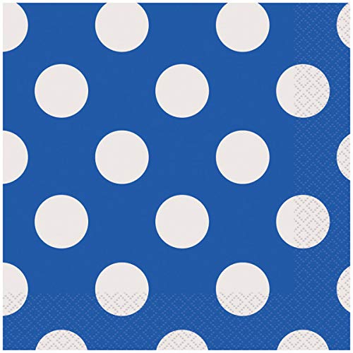 Royal Blue Polka Dot Beverage Napkins, 16ct