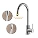 Trywell T304 Solid Stainless Steel 360 Degree Swivel Kitchen Sink Faucet, High Arc Single Lever with Two-Function Nozzle,1.8 Gpm