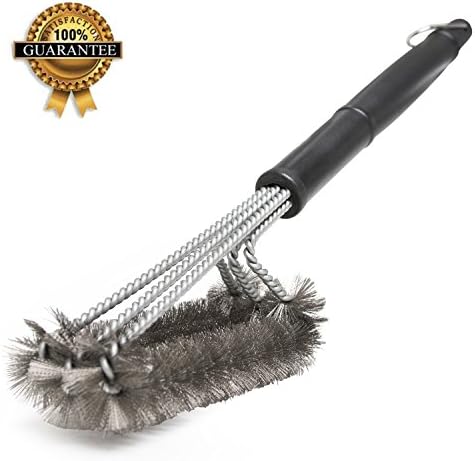 BBQ Grill Brush 18 Inch 3 in 1,EALEK Stainless Steel Barbecue Brushes Grill Cleaner,Stainless Steel Wire Bristles with Long Handle Rustproof BBQ Grill Cleaning Brush Barbecue Accessory Tool