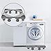 LUCKUP Washing Machine Stand Adjustable Dolly with 4 Locking Rubber Swivel Wheels and 8 Strong Feet Movable Refrigerator Base Laundry Pedestal for Washer, Dryer and Fridge, Grey