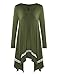 OUGES Women's Long Sleeve Loose Casual T-Shirt Dress(Green,XXL)