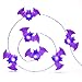 Impress Life Halloween Party String Lights, Purple Blood Mini Haunted Bat Silver Flexible Wire 10 ft 40 LED with Remote for Indoor Covered Outdoor All Saints' Eve Parties, Mantle Fireplace Decorations