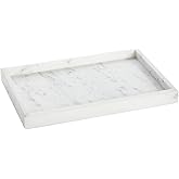 Juvale Large Marble Vanity Tray - Jewelry & Cosmetic Organizer with Drawer Organizer - Bathroom Display with Soap Tray - Home Accent Piece with Marble Decor - 11.7 x 7.7 x 1.1 in White