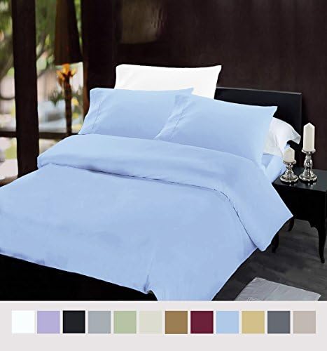 iCOVER BEDDING PLATINUM 1800 COLLECTION BRUSHED MICROFIBER BEDDING SET,Wrinkle,Fade resistant,2Pc Bed Duvet Cover Set(Twin/Twin-XL,light blue):1Duvet Cover(tie at corners)+1standard Pillow Case