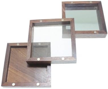 WOODEN POLLEN BOX WOOD DESIGN 4" x 4" x 2"