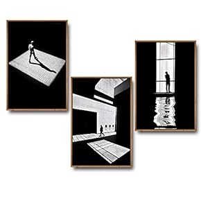 3 Piece Framed Canvas Wall Art for Living Room, Bedroom Buildings Theme Canvas Prints for Home Decoration Ready to Hang - 16"x24"x3 Panels