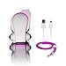 Cool On The Go Clip On Fan with LED Lights - Bladeless Fan for Stroller - USB Desk Fan - Wearable Fan - Compact Portable Tent Fan & Much More... Magenta/White