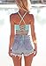 Grace's Secret Women's Cartoon Alien Eyes Short Crisscross Lace Up Cropped Halter Top, One Size