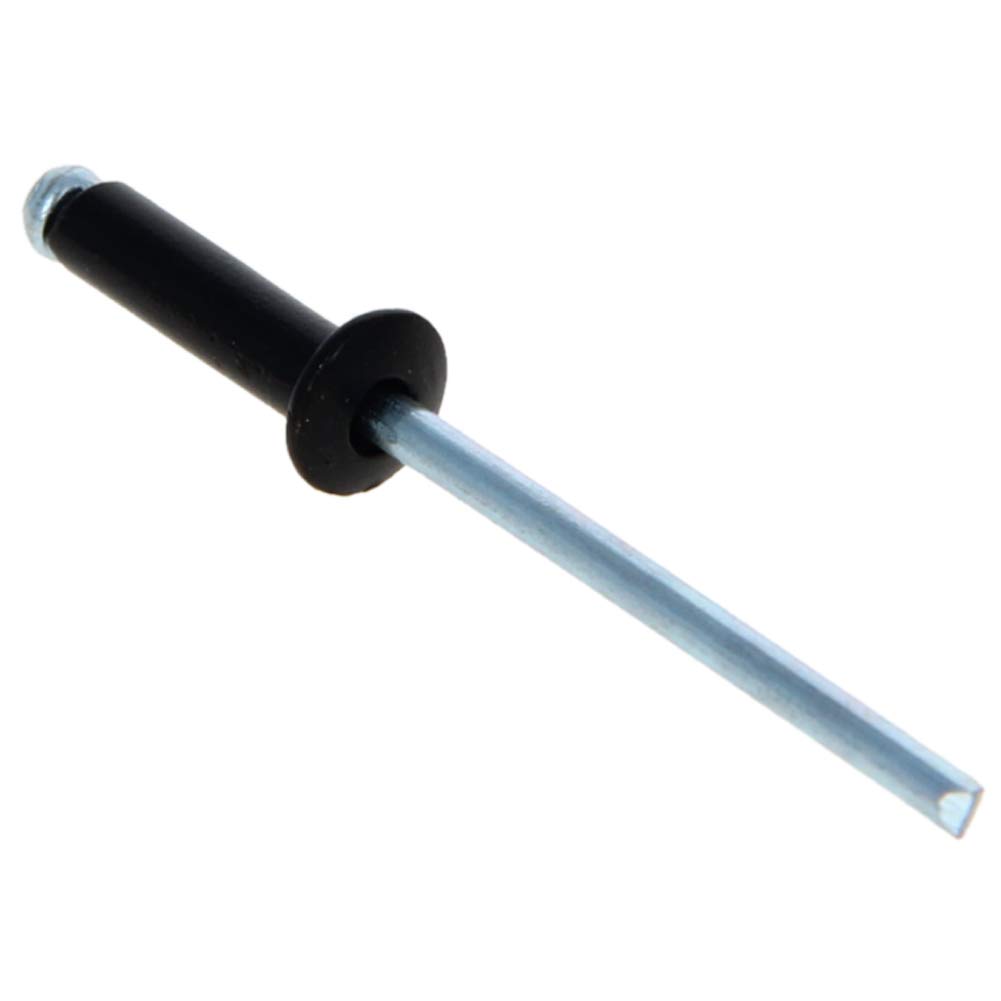 MroMax M3.2 x 13mm Aluminum Open-End Dome Head Blind Rivets Blind Pop Rivet Silver Black 1000pcs
