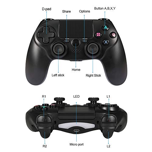 Maliralt PS4 Wireless Controller, LP18 DualShock 4 Bluetooth Wireless Controller for Playstation 4, Rechargeable PS4 Gamepad with Touch Pad, Light Bar and 3.5m Audio Jack - Black (Third Party Made) - Thumbnail 5