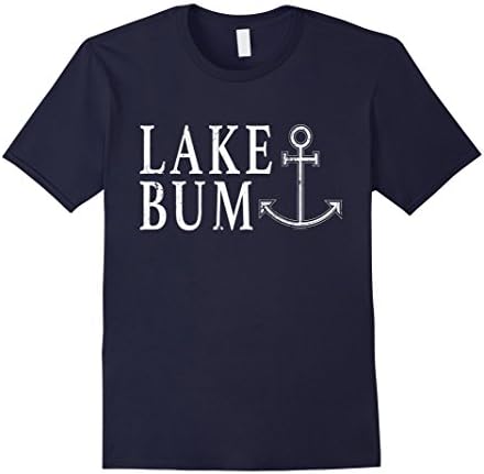 Men's Lake Bum Shirt Boating Gift Lake T Shirts Sailing Boat Shirt XL Navy