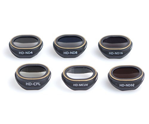 SKYREAT DJI Spark Lens Filters Multi-coated Series-6 Pack(UV/CP/ND4/ND8/ND16/ND32)