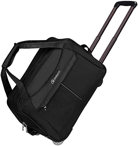 Unisex Man Women Waterproof Lightweight Travel Wheeled Trolley Handbag Luggage Black, S