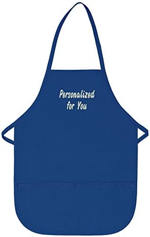 Personalized Embroidered Children's Two Pocket Bib Apron for Kids, Royal Blue, Regular