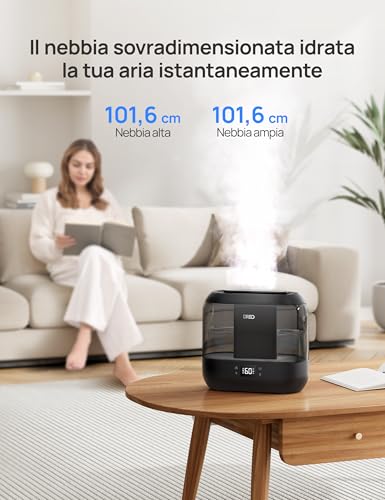 Dreo Smart Humidifier for Bedroom 4L Top Fill with Cold Mist and Oil Diffuser and Night Light, 32 Hours Burn Time, Silent Humidifiers for Home, Office