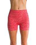 Homma Women's Seamless Compression Heathered Yoga Shorts Running Shorts Slim Fit (medium, coral)