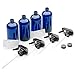16oz Empty Cobalt Blue Glass Spray Bottles w/Labels and Caps- Mist & Stream Sprayer - Boston Round Heavy Duty Bottle - For Essential Oils, Cleaning, Kitchen, Hair, Perfumes (4 Pack)