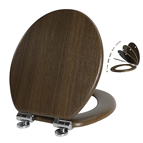 Angel Shield Toilet Seat Molded Wood with Quiet Close Easy Clean Quick