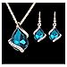 JAGENIE Waterdrop Design Rhinestone Pendant Necklace Hook Earrings Chic Lady Jewelry Set