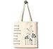 Andes Heavy Duty Gusseted Canvas Tote Bag, Handmade from 12 Ounce Pure Cotton, Perfect for Shopping, Laptop, School Books,The Giraffes